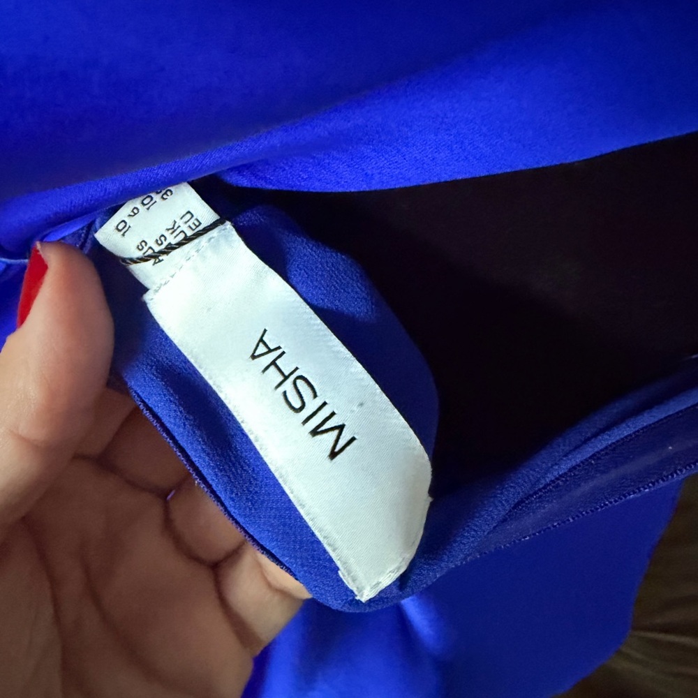 Elegant Blue Halter Dress - Picture 3 of 3